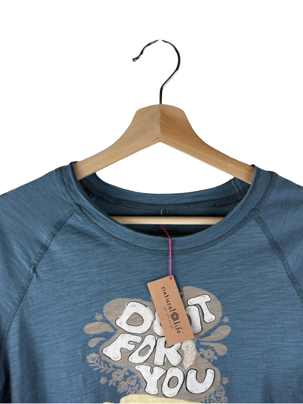 Natural Life “Do It For You” Graphic Long Sleeve Tee Medium Boho Cotton NWT - Picture 3 of 7